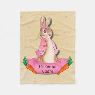 Peter Rabbit Flopsy Pink Girl Custom Fleece Blanket