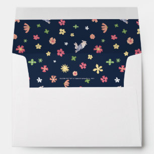 Peter Rabbit   Floral Navy Pattern Envelope