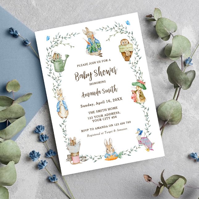 Peter Rabbit Friends Baby Shower Invitation (Creator Uploaded)