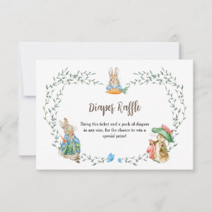 Peter Rabbit Friends Diaper Raffle RSVP Card