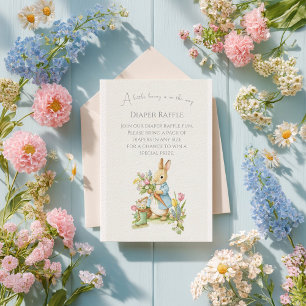 Peter Rabbit Garden Baby Shower Diaper Raffle Enclosure Card