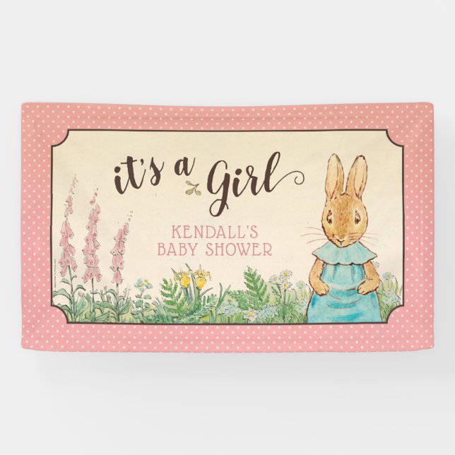 Peter Rabbit | Girl Baby Shower Banner (Horizontal)