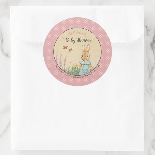 Peter Rabbit | Girl Baby Shower Classic Round Sticker (Bag)