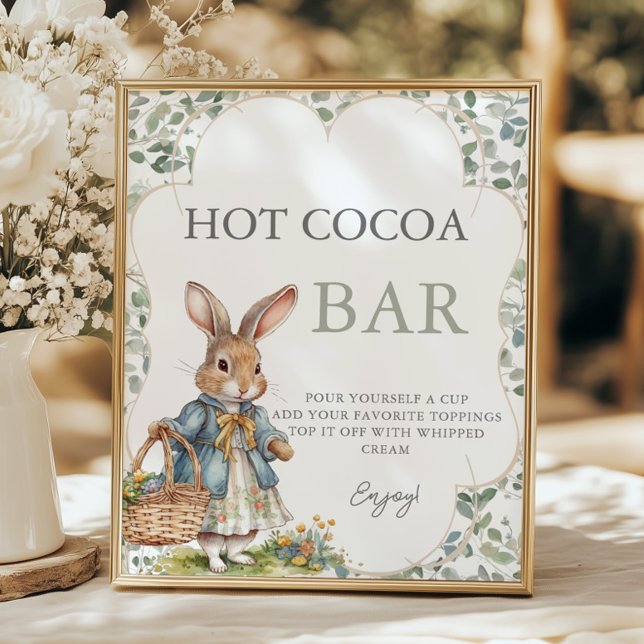 Peter Rabbit Girl Baby Shower Hot Cocoa Bar Poster (Creator Uploaded)