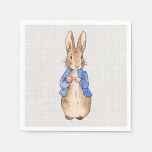 Peter Rabbit Grey Linen Background Napkin