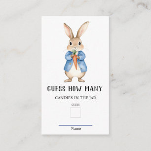 Peter Rabbit Guess How Many Baby Shower Game  Enclosure Card
