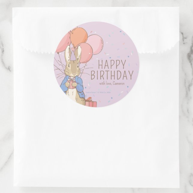 Peter Rabbit | Happy Birthday From Classic Round Sticker (Bag)