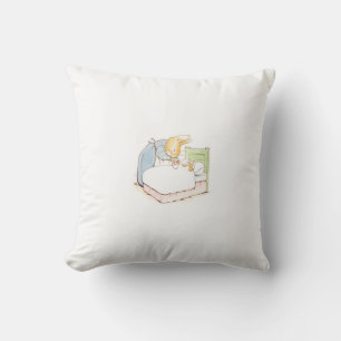 Peter Rabbit in Bed (Being Fed by his Mother) Throw Pillow