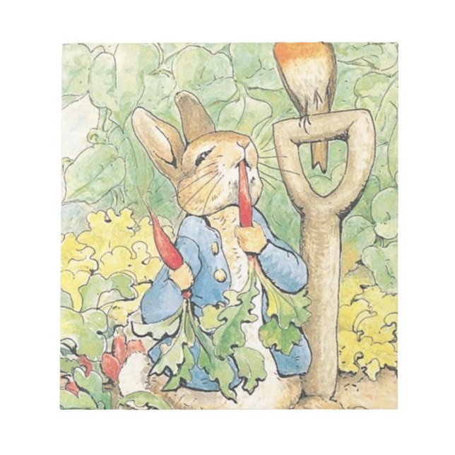 Peter Rabbit In The Garden - Beatrix Potter Notepad (Front)