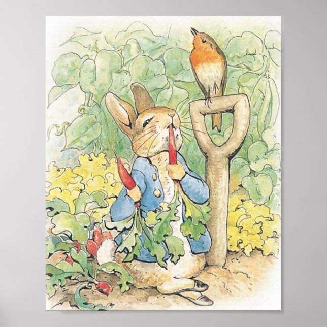 Peter Rabbit In The Garden - Beatrix Potter Poster (Front)