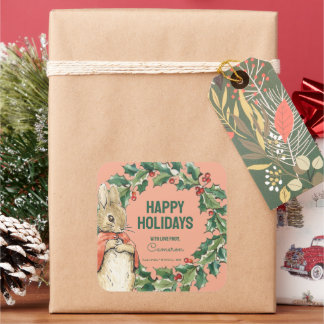 Peter Rabbit | Merry Christmas From Square Sticker