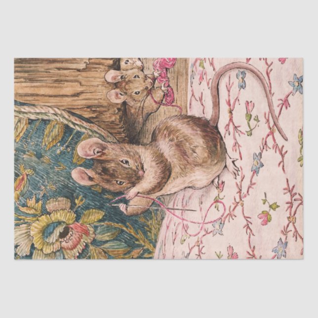 Peter Rabbit (mice threading needle) Tissue Paper (Front)