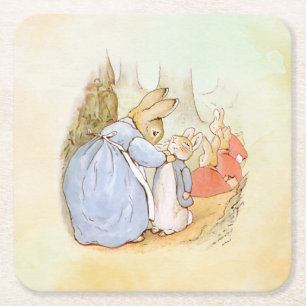 Peter Rabbit (mom)  Square Paper Coaster