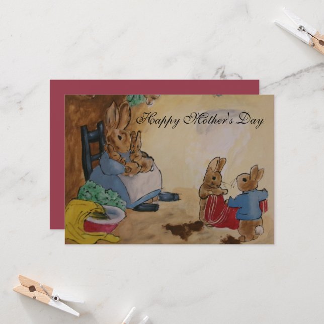 Peter Rabbit Mother's Day Card (Front/Back In Situ)