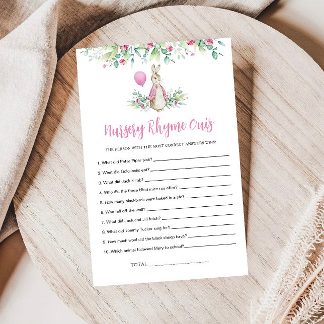 Peter Rabbit Nursery Rhyme Quiz Game (Creator Uploaded)