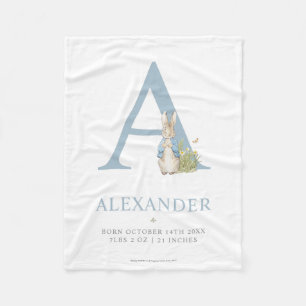 Peter Rabbit Personalized Letter A Fleece Blanket