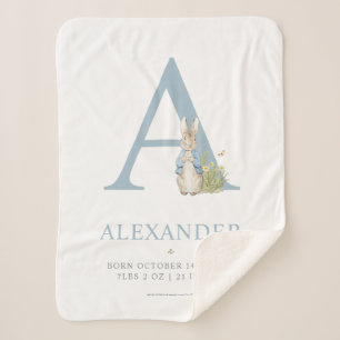 Peter Rabbit Personalized Letter A Sherpa Blanket
