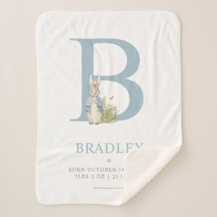 Peter Rabbit Personalized Letter B Sherpa Blanket