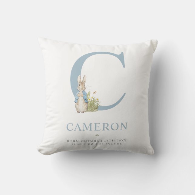 Peter Rabbit | Personalized Letter C Throw Pillow (Front)