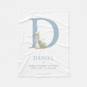 Peter Rabbit Personalized Letter D Fleece Blanket