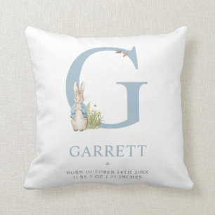 Peter Rabbit Personalized Letter G Throw Pillow