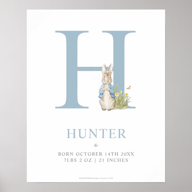 Peter Rabbit | Personalized Letter H Poster (Front)