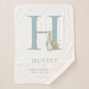 Peter Rabbit Personalized Letter H Sherpa Blanket