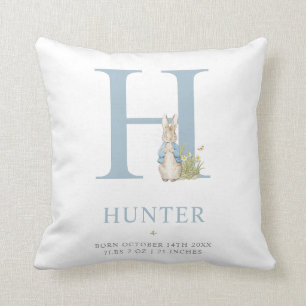 Peter Rabbit Personalized Letter H Throw Pillow