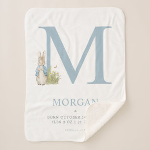 Peter Rabbit Personalized Letter M Sherpa Blanket