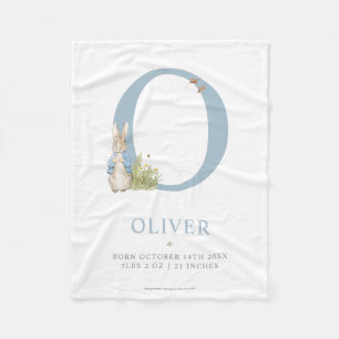 Peter Rabbit Personalized Letter O Fleece Blanket