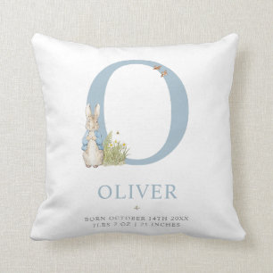 Peter Rabbit   Personalized Letter O Throw Pillow