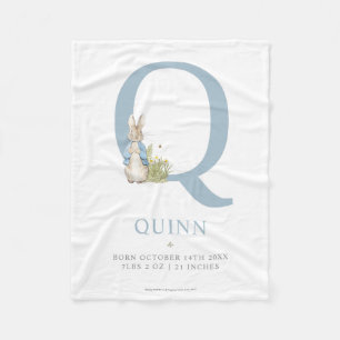 Peter Rabbit Personalized Letter Q Fleece Blanket