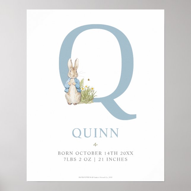 Peter Rabbit | Personalized Letter Q Poster (Front)
