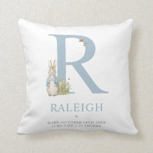 Peter Rabbit   Personalized Letter R Throw Pillow