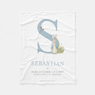 Peter Rabbit   Personalized Letter S Fleece Blanket