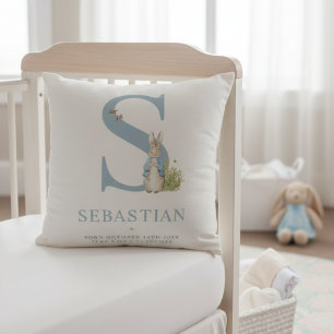 Peter Rabbit   Personalized Letter S Throw Pillow