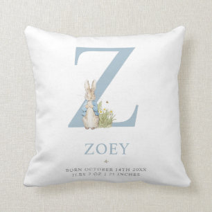 Peter Rabbit Personalized Letter Z Throw Pillow