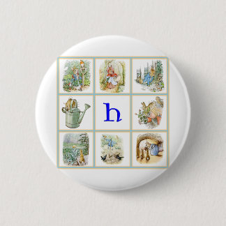 PETER RABBIT personalized with letter H 2 Inch Round Button