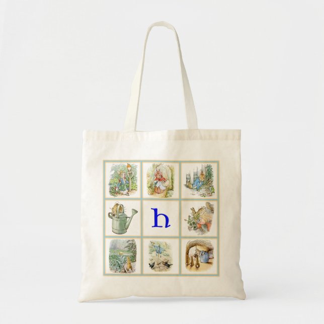 PETER RABBIT personalized with letter H Tote Bag (Front)
