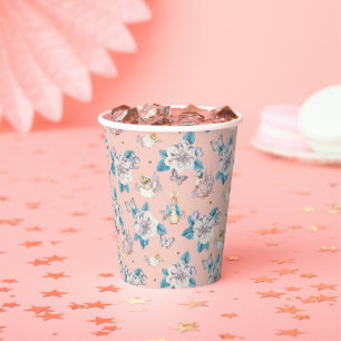 Peter Rabbit   Pink Floral Garden Pattern Paper Cups