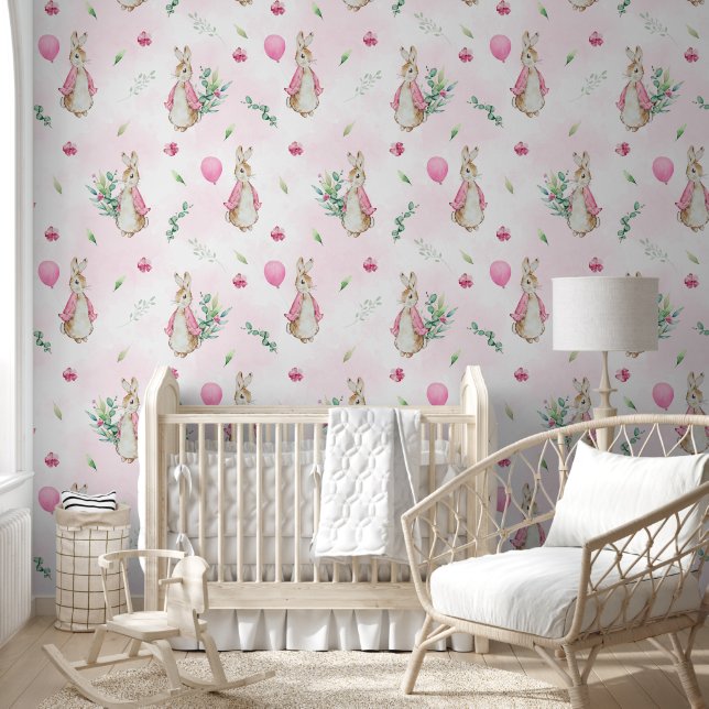 Peter Rabbit Pink Wallpaper (Kids)