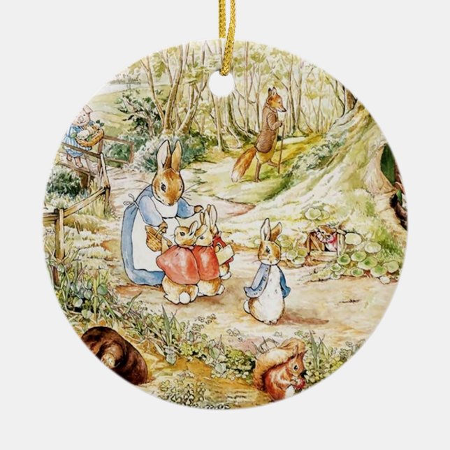 Peter Rabbit’s Neighbourhood by Beatrix Potter Ceramic Ornament (Front)