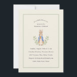 Peter Rabbit Sage Green Vintage Baby Shower Invitation<br><div class="desc">Classic Peter Rabbit holding a carrot; background colour and sage green border are both editable,  along with all of the text</div>