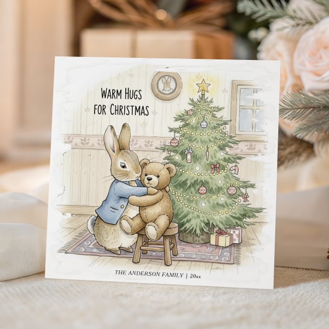 Peter Rabbit Whimsical Storybook Christmas Holiday Card (Creator Uploaded)