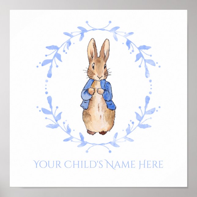 Peter Rabbit with Child's Name Personalisation   Poster (Front)