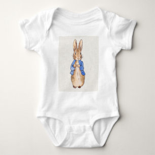 Peter Rabbit with Linen Background Baby Bodysuit