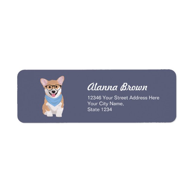 Peter The Cute Hipster Blue Bandana Corgi Puppy (Front)