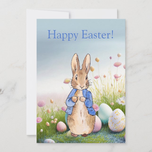 Peter the Easter bunny Happy Easter Holiday Card (Front)