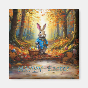 Peter the Easter Bunny with Easter Egg Basket Magnet