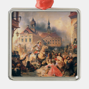 Peter the Great conquers Narva in 1704, 1859 Metal Ornament